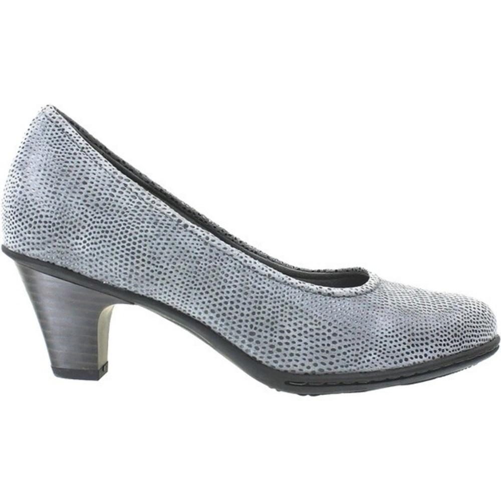 Earth Bijou Grey Printed Leather Suede Dressy Slip On Pumps Sz 9